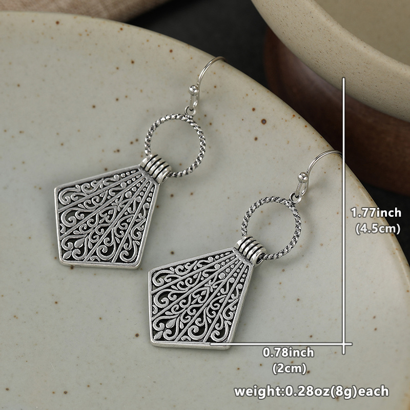Women's Vintage Hollow Pattern Carved Ear Hook Earrings